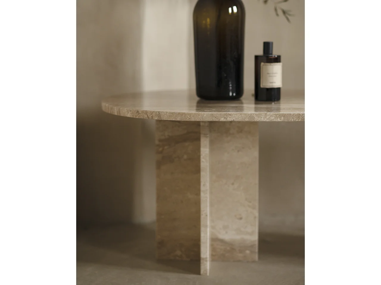Table basse en marbre daino reale de 120x50cm - TOSCANA - DECOWOOD