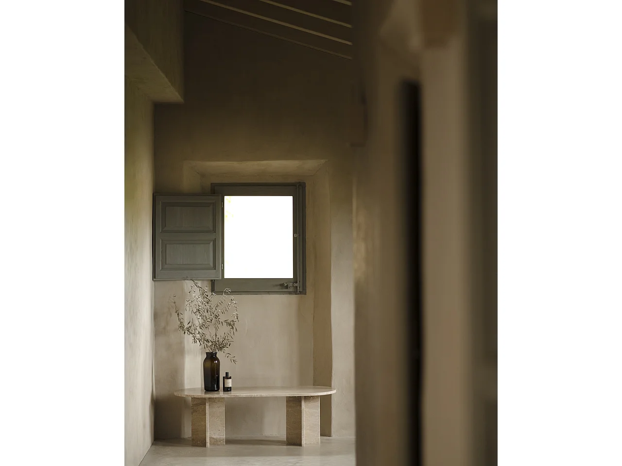 Table basse en marbre daino reale de 120x50cm - TOSCANA - DECOWOOD