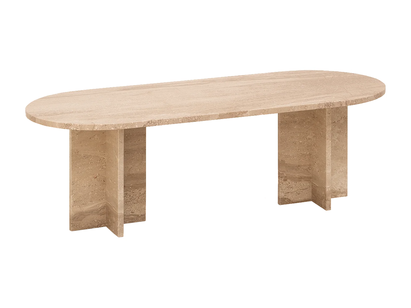 Tavolo ovale in marmo daino reale 120x50cm