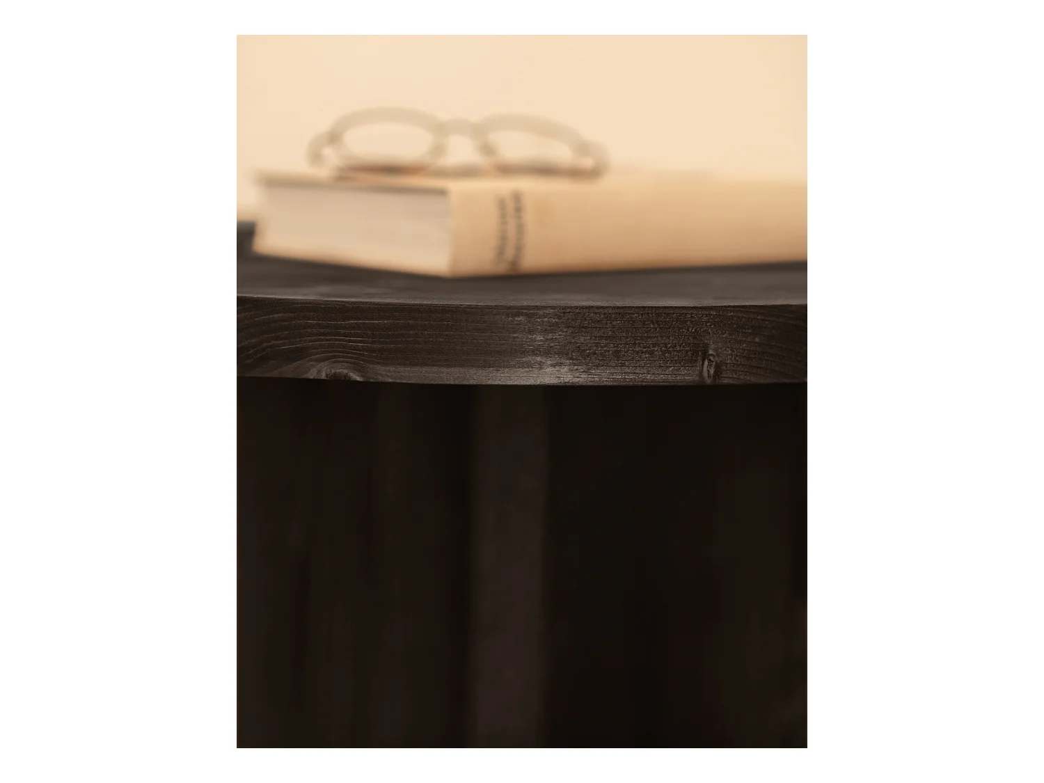 Kit de 2 mesas de centro redondas de madera de abeto Decowood en color negro de Ø60cm - TOKYO y Ø80cm - TOKYO - DECOWOOD