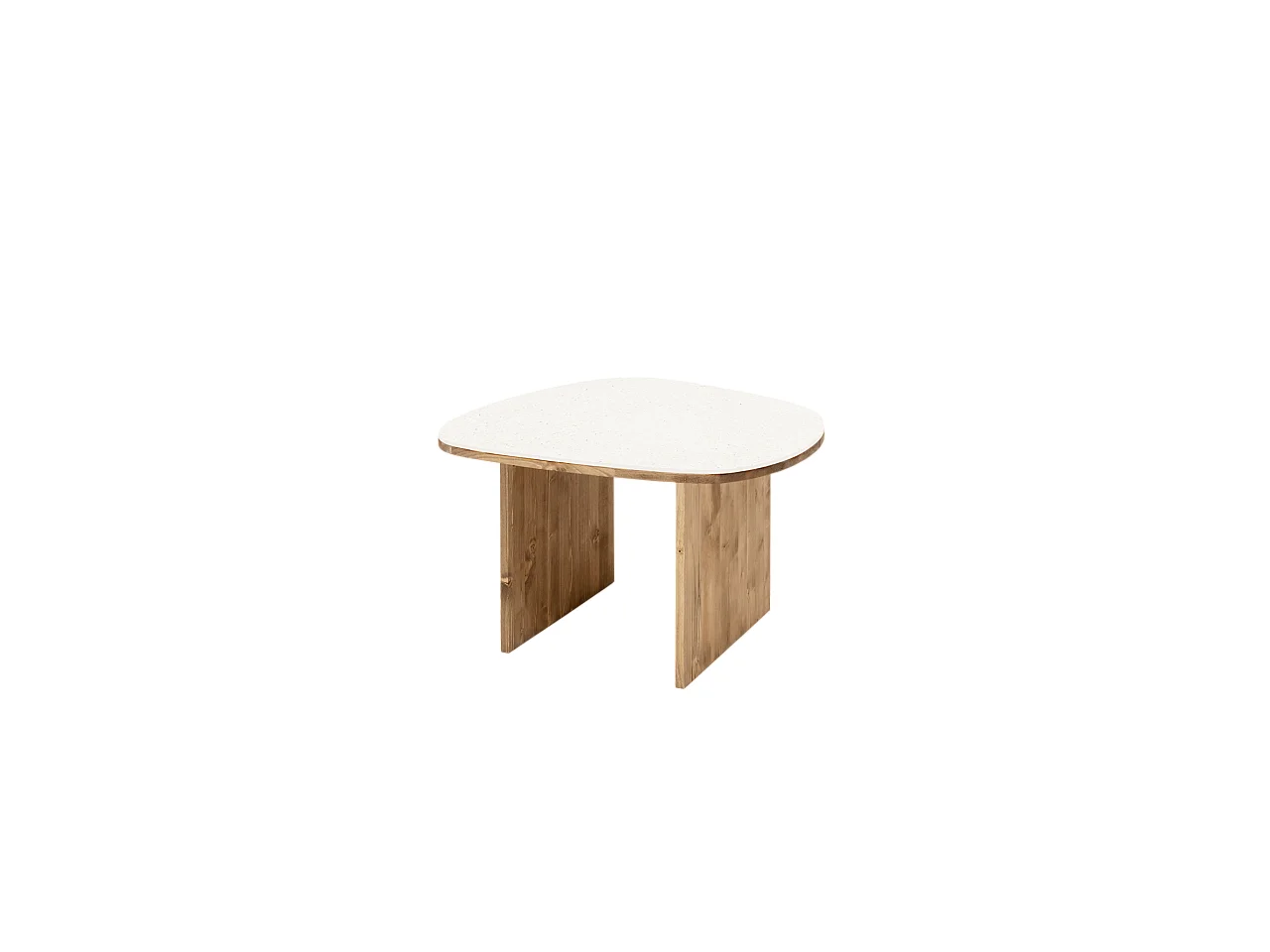 Table basse en bois de sapin et coquillages vieilli 74,3x43,25cm