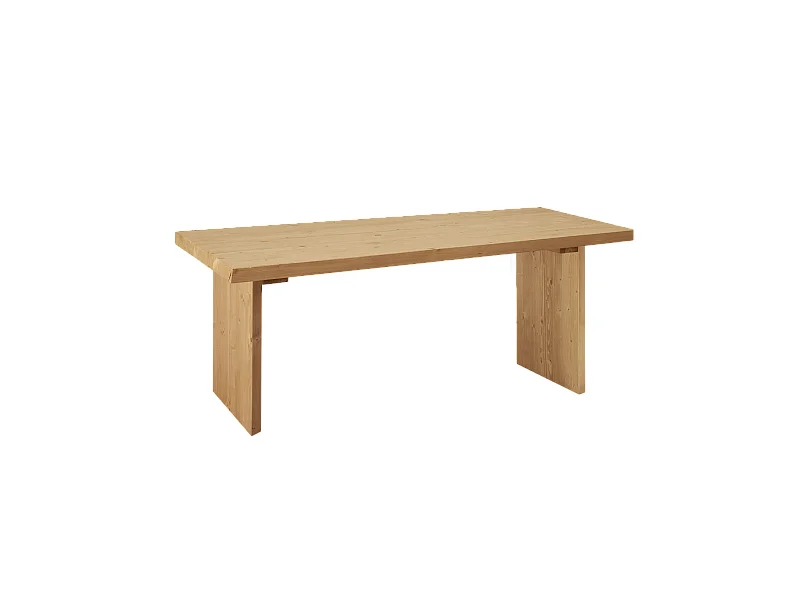 Mesa de centro rectangular de madera de pino Decowood de dos patas en color roble medio de 120x60cm - FRIDA - DECOWOOD