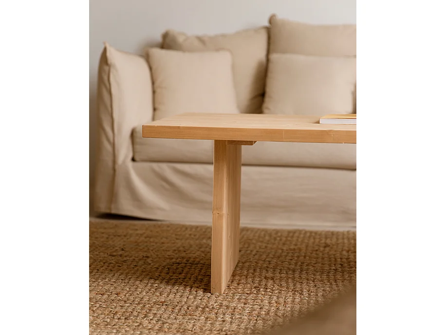 Table basse en bois de pin marron 60x47cm - FRIDA - DECOWOOD