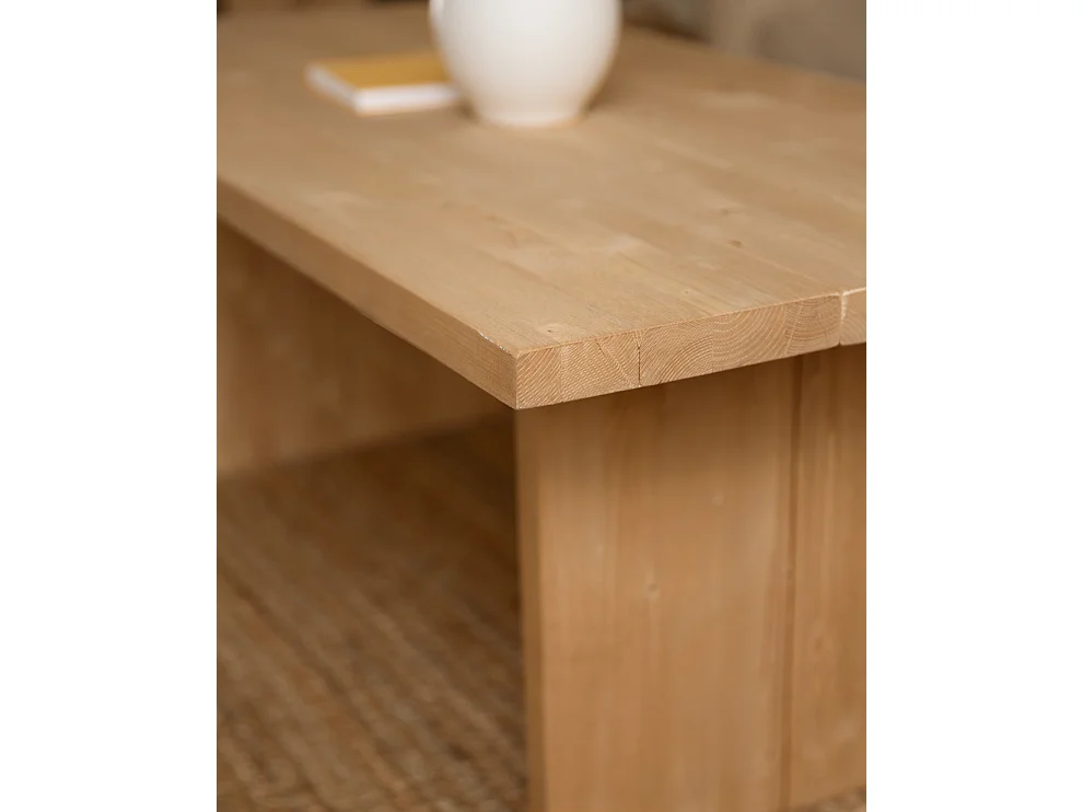 Table basse en bois de pin marron 60x47cm - FRIDA - DECOWOOD