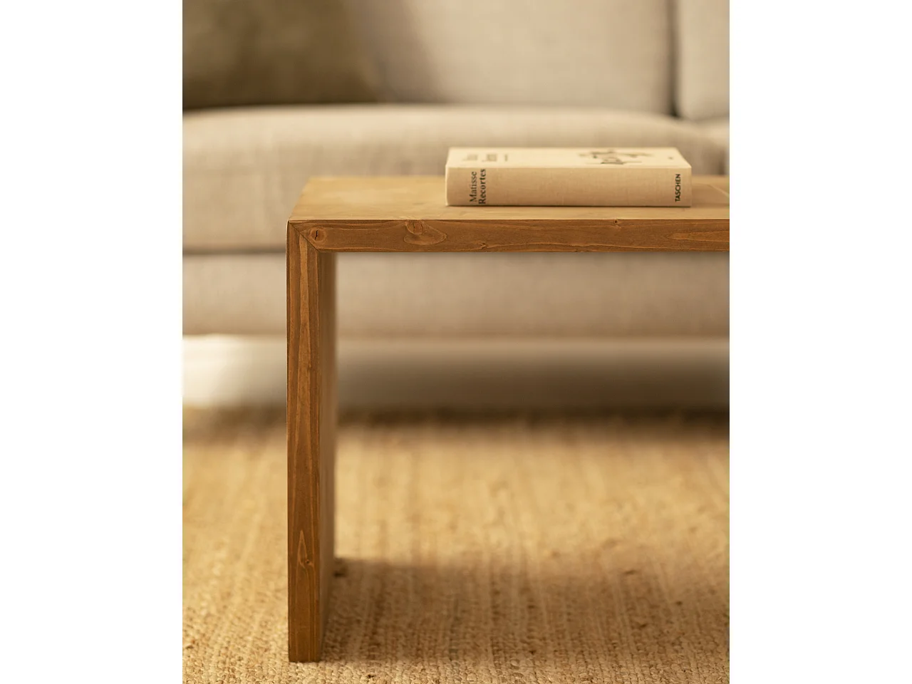 Table basse en bois de sapin vieilli 109,4x59x35cm - TELVA - DECOWOOD