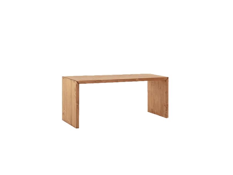 Mesa de centro rectangular de madera de abeto Decowood en color natural de 109,4x59x35cm - TELVA - DECOWOOD