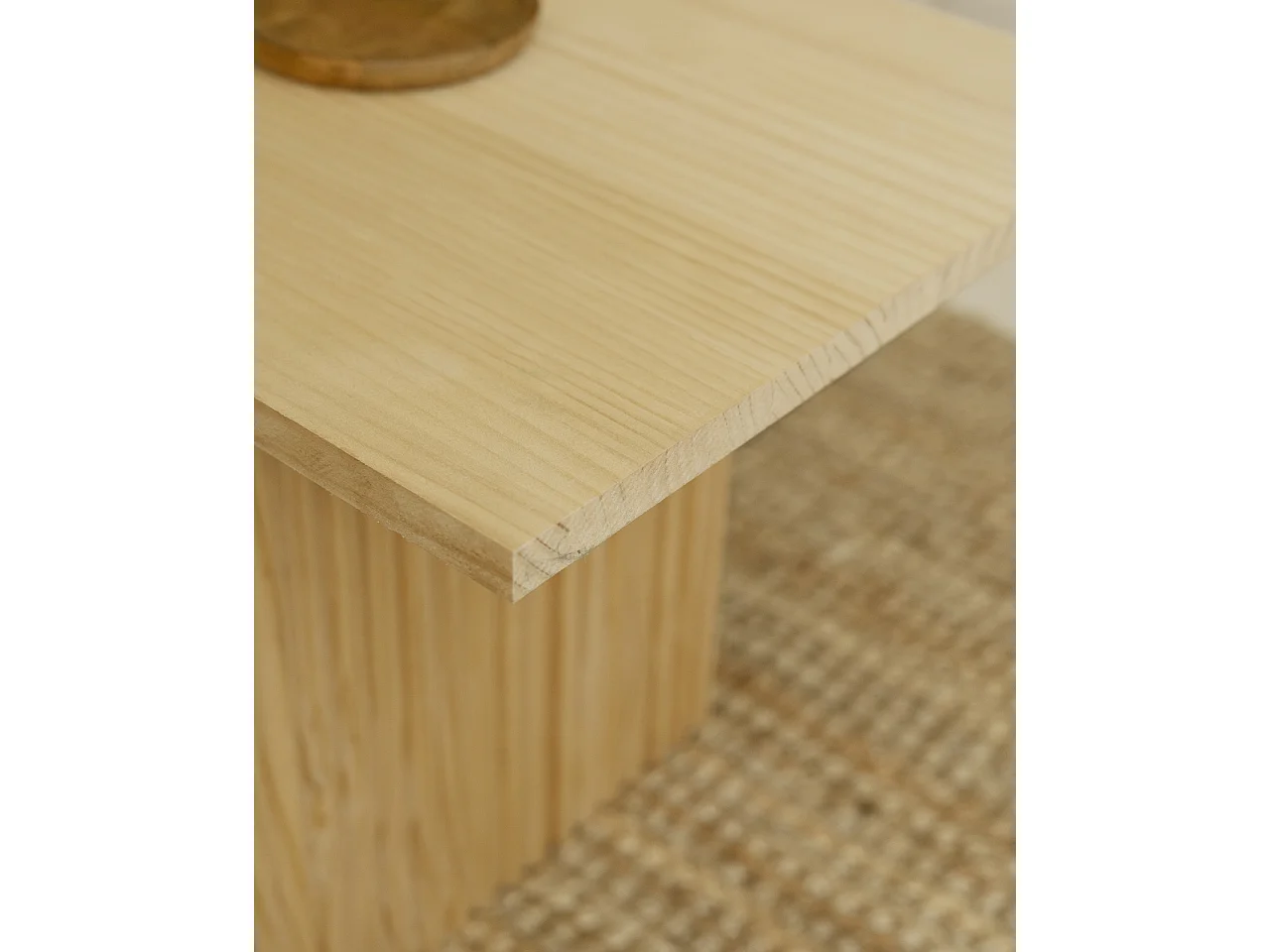 Tavolo basso rettangolare in legno massello in tono marrone chiaro 120x45cm - BALI - DECOWOOD