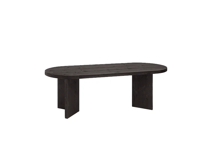 Table basse en bois de sapin noir 120x40cm - OSAKA - DECOWOOD