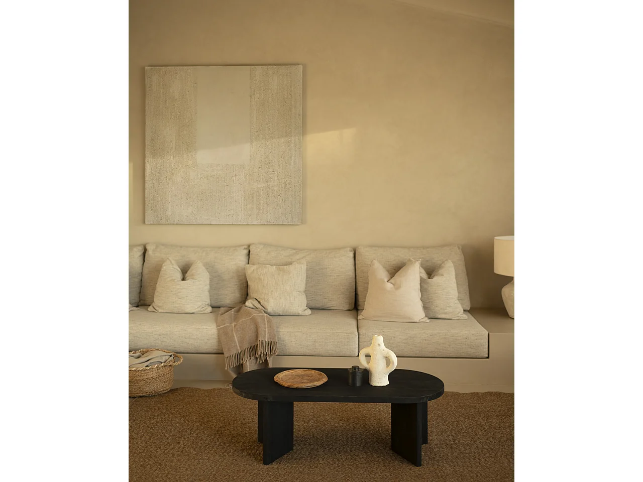 Table basse en bois de sapin noir 120x40cm - OSAKA - DECOWOOD