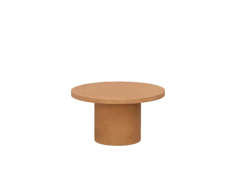 Tavolino rotondo in microcemento colore terracotta 60x33cm