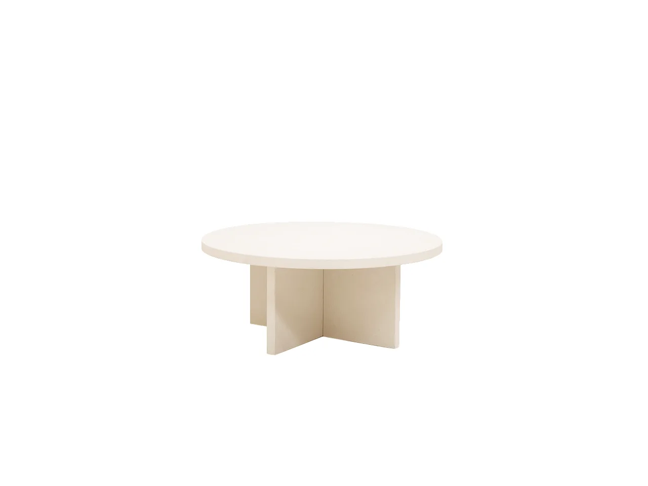 Mesa de centro redonda de microcemento Decowood en color blanco roto de Ø60cm - TOKYO - DECOWOOD
