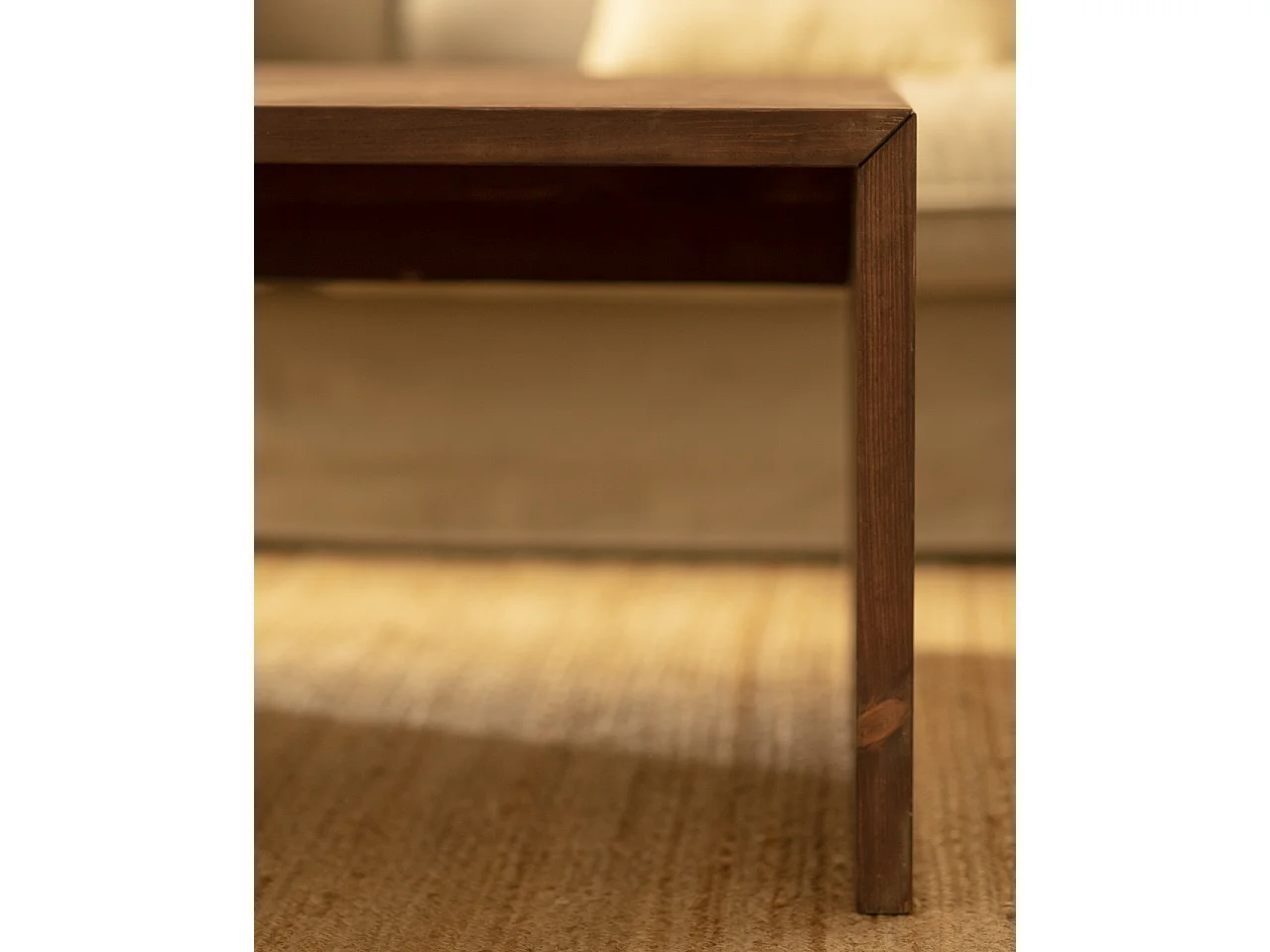 Table basse en bois de sapin marron 109,4x59x74cm - TELVA - DECOWOOD