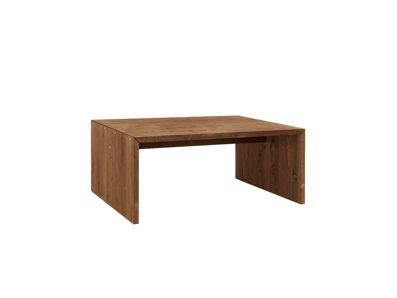 Mesa de centro rectangular grande de madera de abeto Decowood en color natural de 109,4x59x74cm - TELVA - DECOWOOD