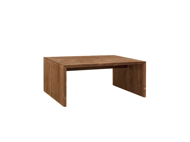 Mesa de centro rectangular grande de madera de abeto Decowood en color natural de 109,4x59x74cm - TELVA - DECOWOOD