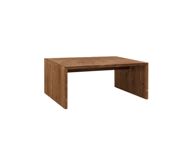 Mesa de centro rectangular grande de madera de abeto Decowood en color natural de 109,4x59x74cm - TELVA - DECOWOOD