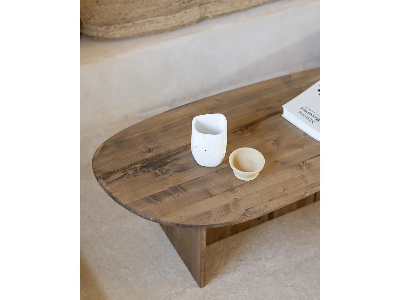 Table basse en bois de sapin vieilli 128,6x43,25cm - MUR - DECOWOOD