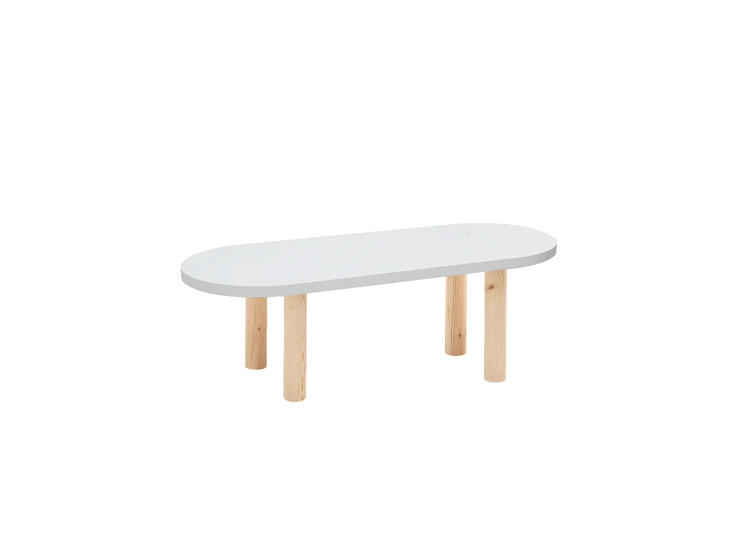 Table basse en bois blanche et naturelle 120x40cm - GINA - DECOWOOD