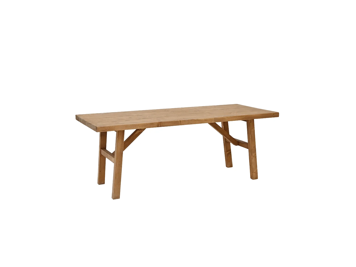 Tavolo basso rettangolare in legno massello in tono marrone scuro 120x45cm - SIEP - DECOWOOD