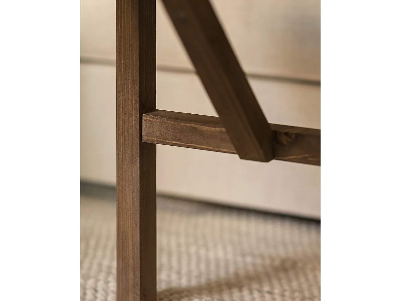 Tavolo basso rettangolare in legno massello in tono marrone scuro 120x45cm - SIEP - DECOWOOD