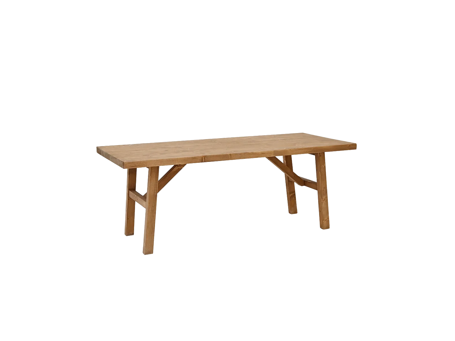 Tavolo basso rettangolare in legno massello in tono marrone scuro 120x45cm - SIEP - DECOWOOD