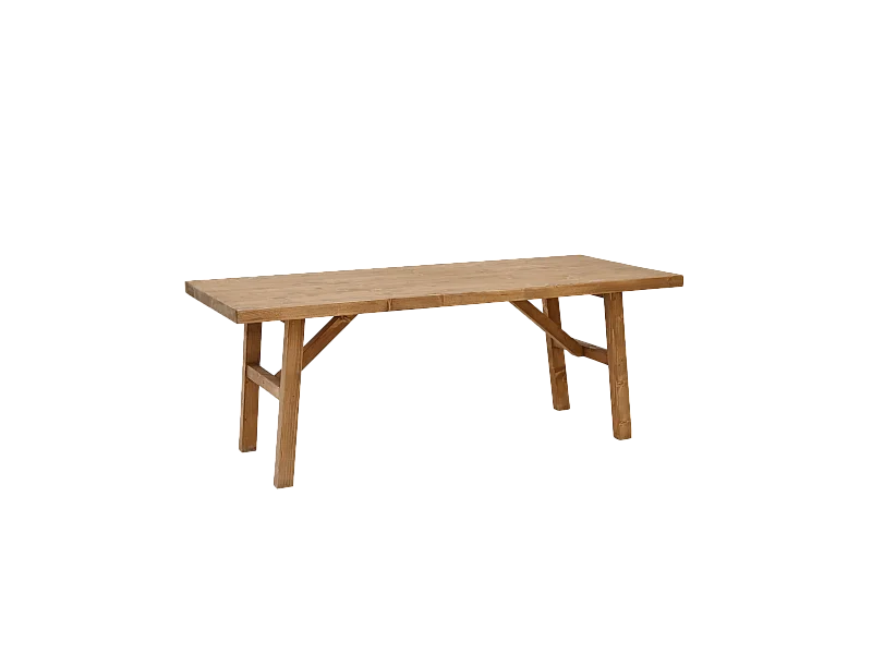 Tavolo basso rettangolare in legno massello in tono marrone scuro 120x45cm - SIEP - DECOWOOD