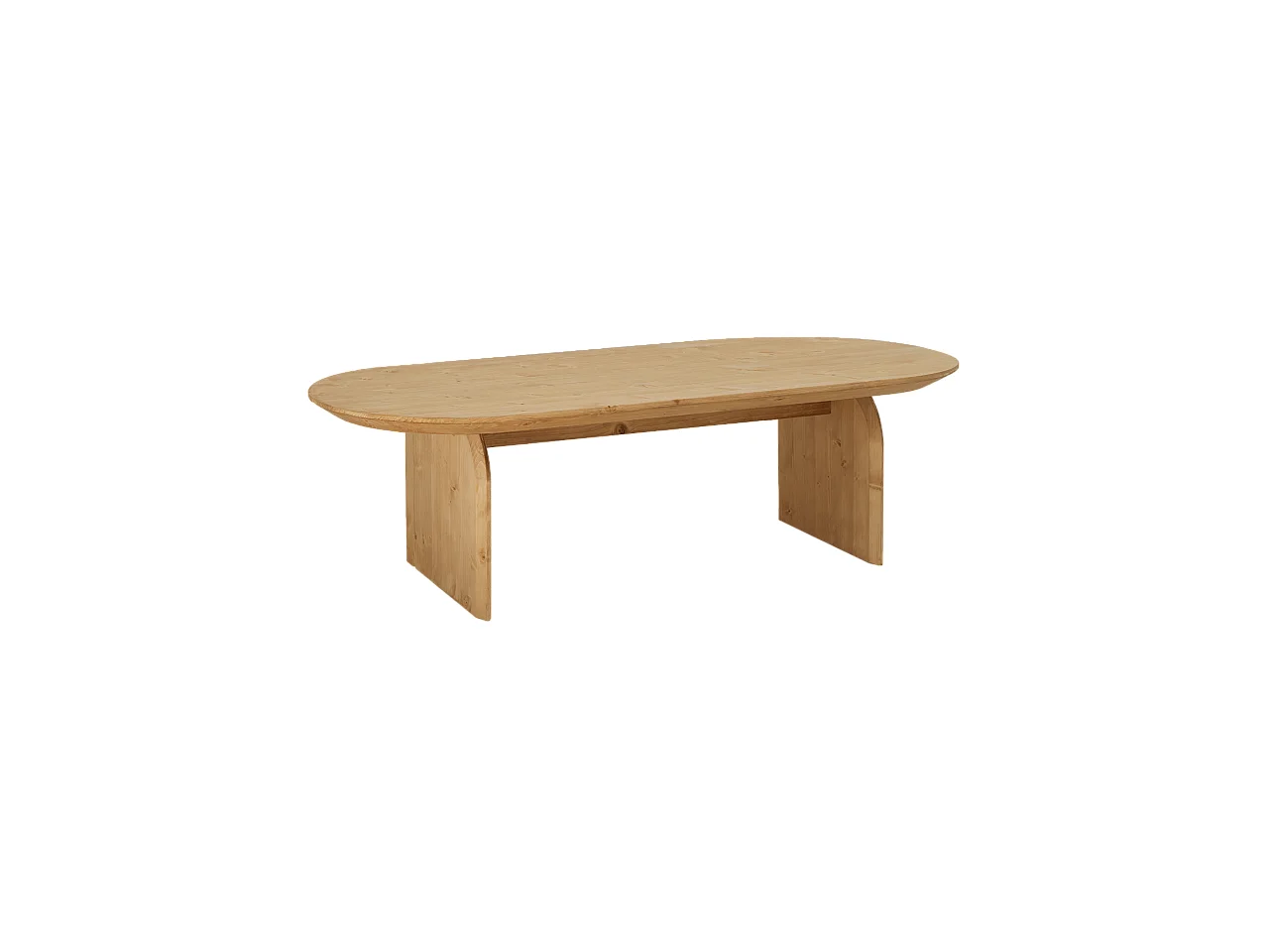 Table basse ovale en bois de sapin marron 100x35cm - BLOOM - DECOWOOD