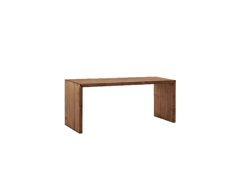 Tavolo basso rettangolare in legno massello in tono noce 109,4x45cm - TELVA - DECOWOOD