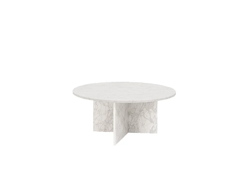 Mesa de centro redonda de mármol DECOWOOD de Ø80x33,2cm - TOSCANA - DECOWOOD