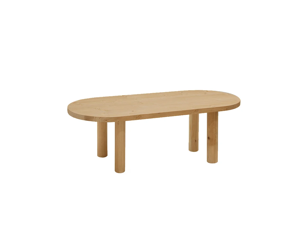 Tavolo basso ovale in legno massello in tono marrone chiaro 120x40cm - GINA - DECOWOOD