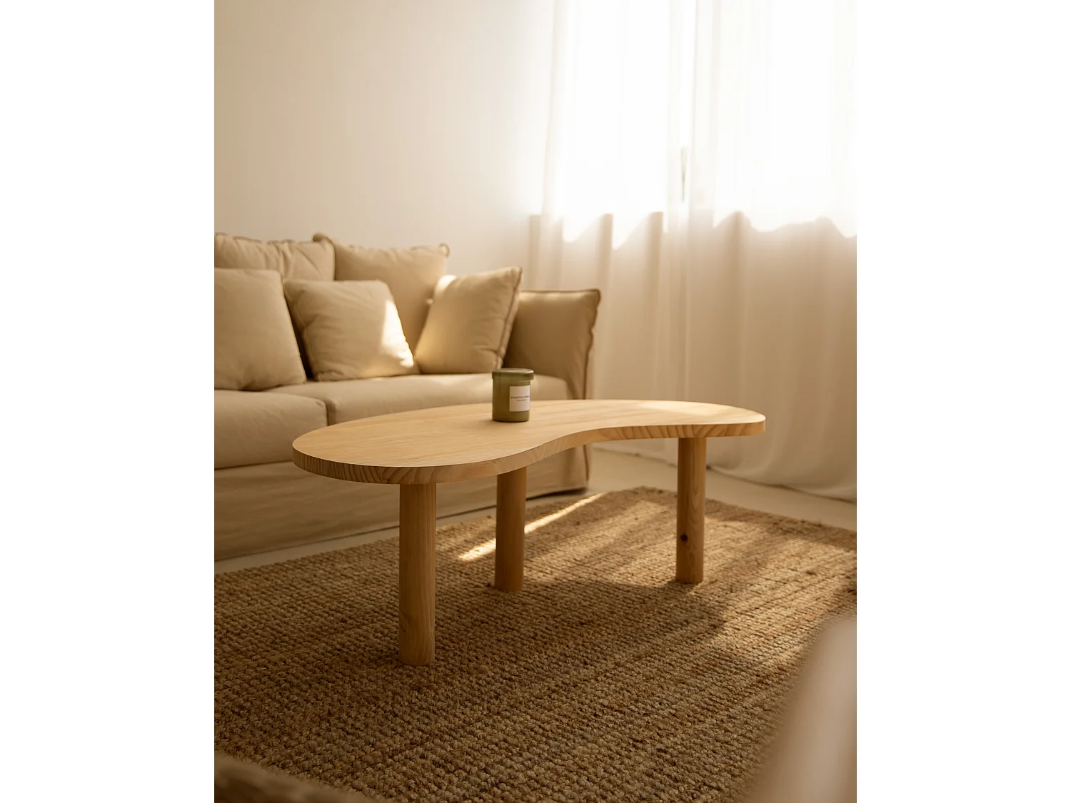 Table basse en bois marron 118,5x40cm - GINA - DECOWOOD