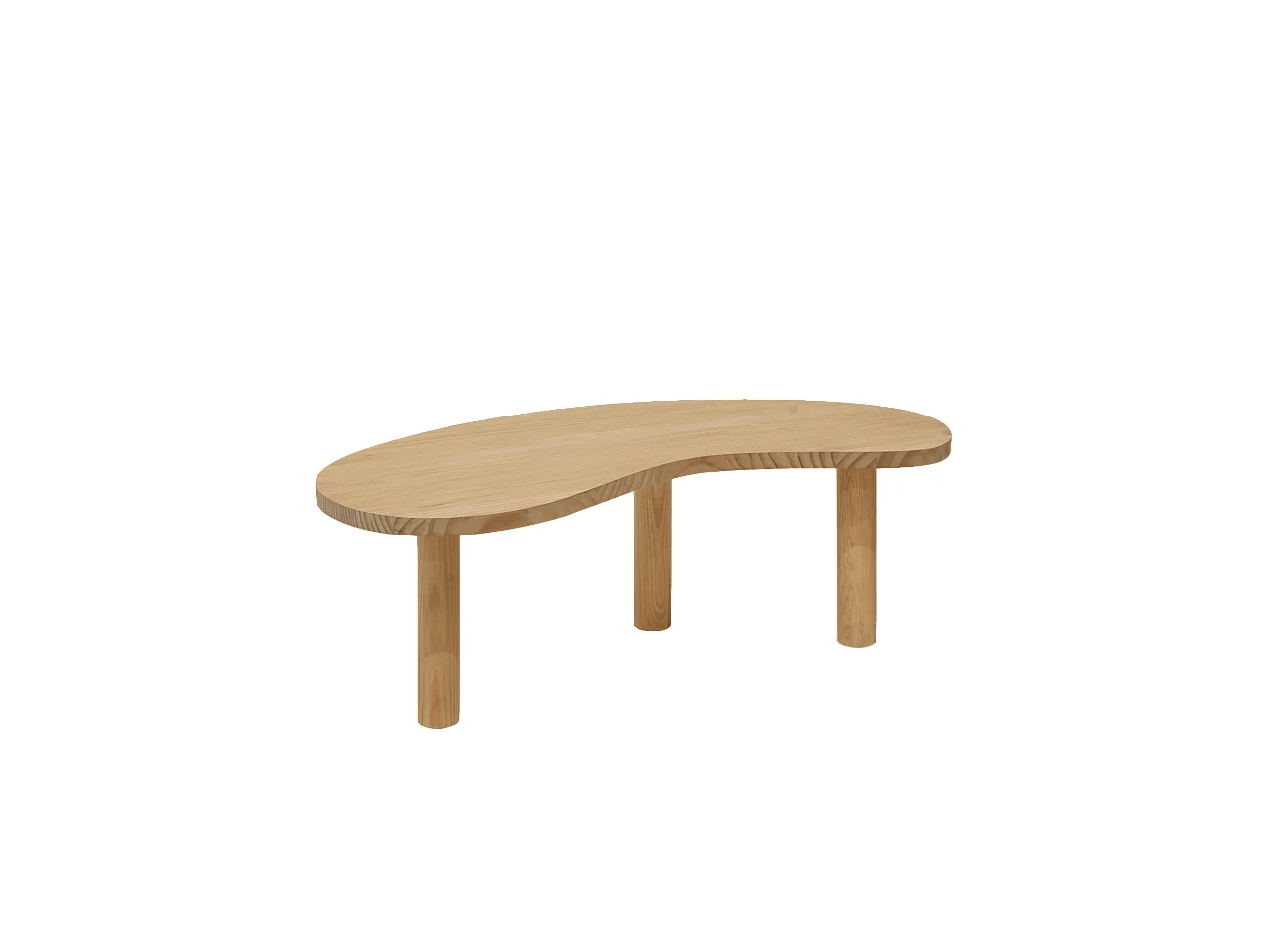 Tavolo basso in legno massello in tono bianco e marrone chiaro 118,5x40cm - GINA - DECOWOOD