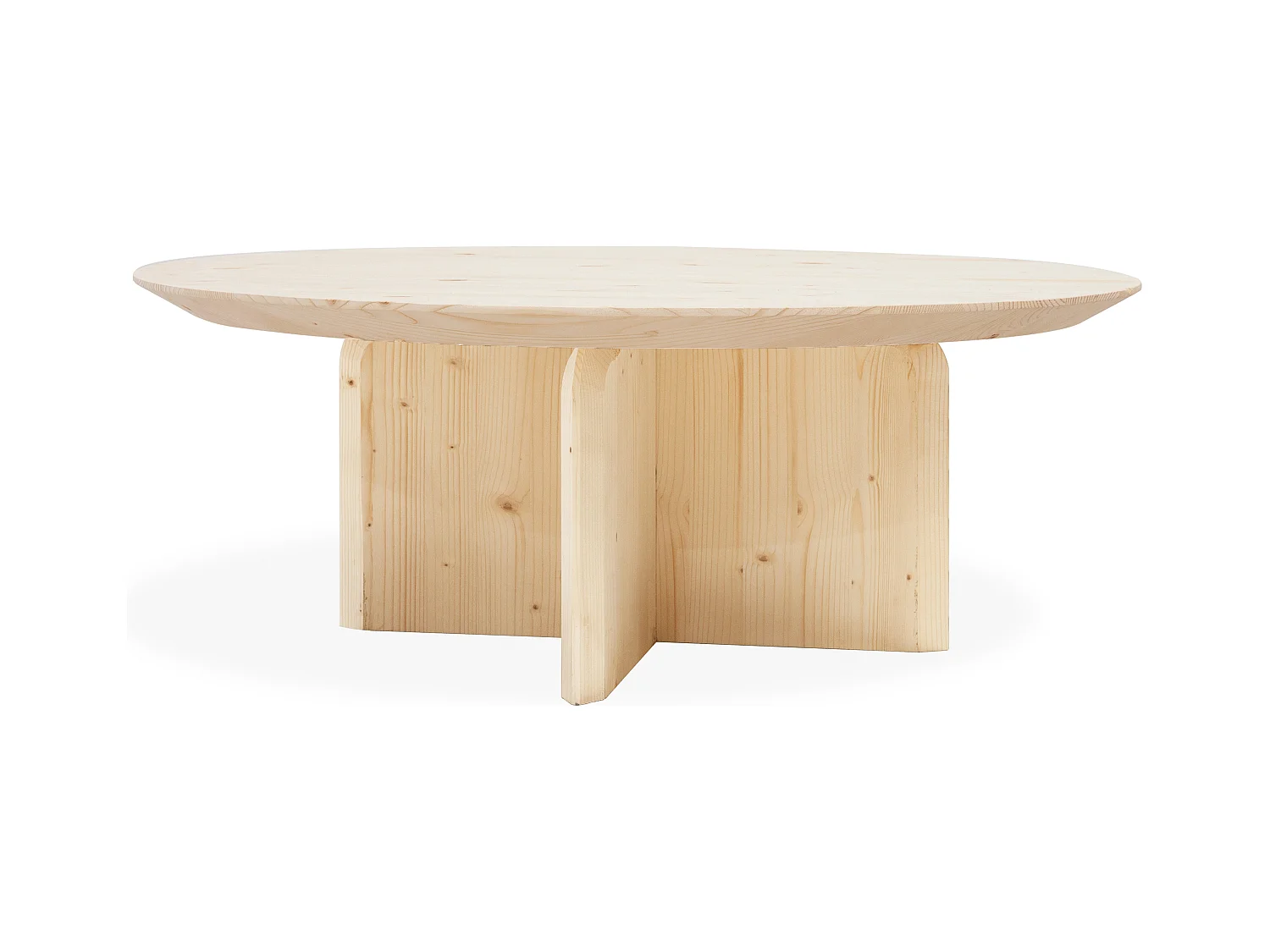 Table basse ronde en bois de sapin naturel Ø80x30,2cm - BLOOM - DECOWOOD