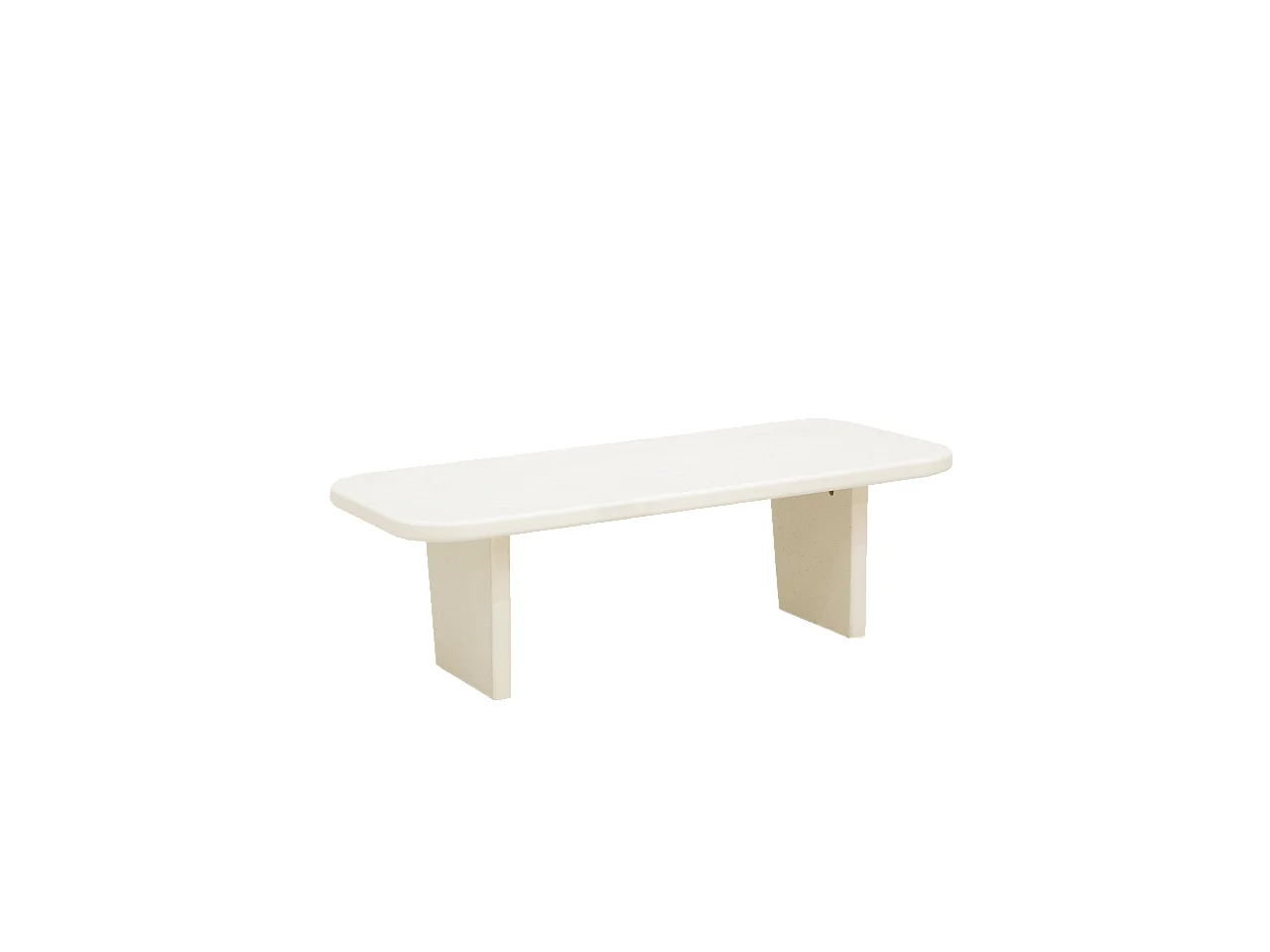 BIMBA - Tavolo basso in microcemento in tono bianco rotto 95x30cm - BIMBA - DECOWOOD