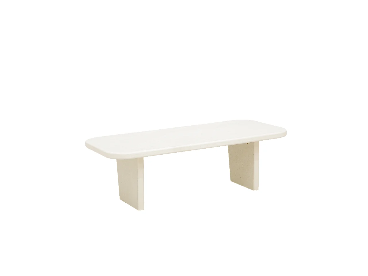 Table basse en microciment avec deux pieds blanc cassé 95x30cm - BIMBA - DECOWOOD