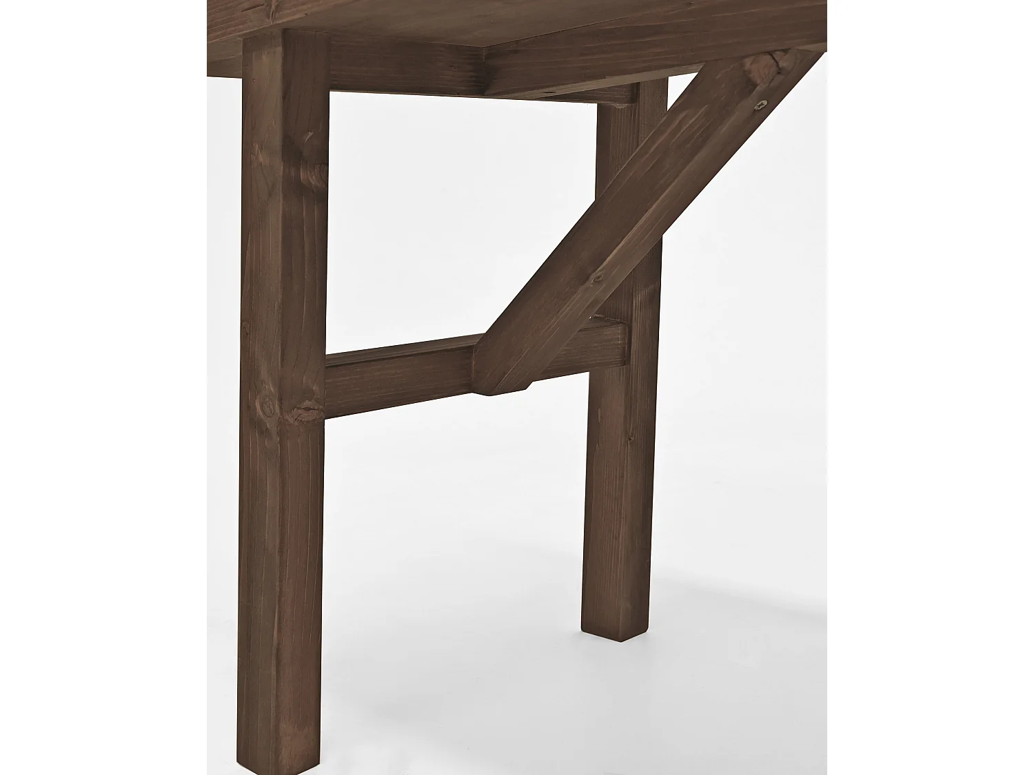 Tavolo basso rettangolare in legno massello in tono noce 120x45cm - SIEP - DECOWOOD