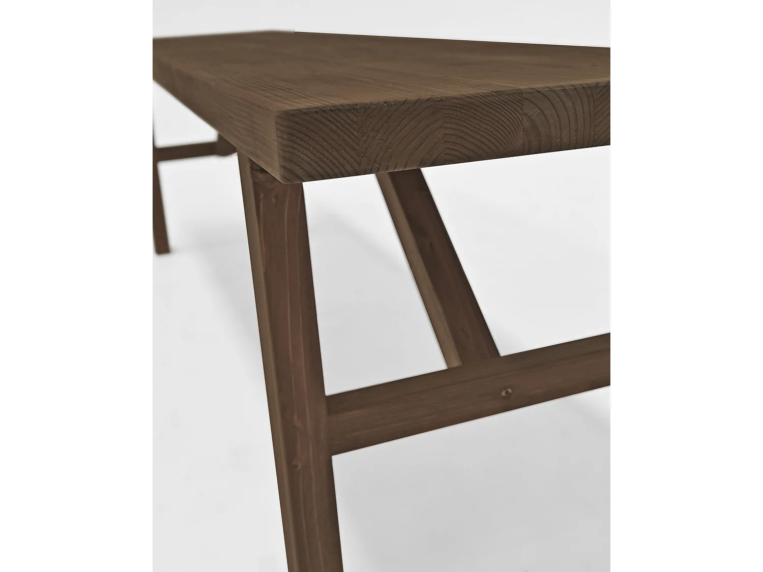 Tavolo basso rettangolare in legno massello in tono noce 120x45cm - SIEP - DECOWOOD