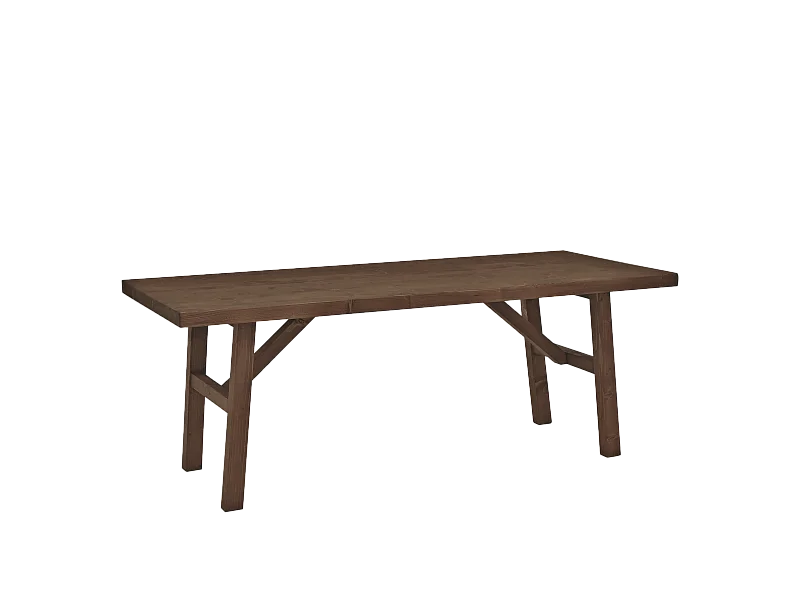 Tavolo basso rettangolare in legno massello in tono noce 120x45cm - SIEP - DECOWOOD