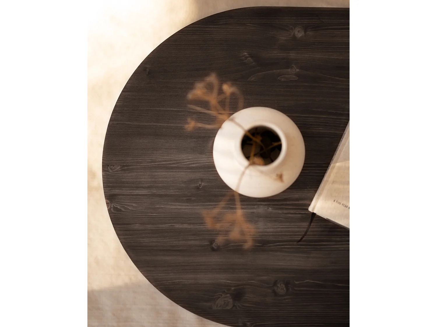 Table basse en bois de sapin noir 120x40cm - TOKYO - DECOWOOD