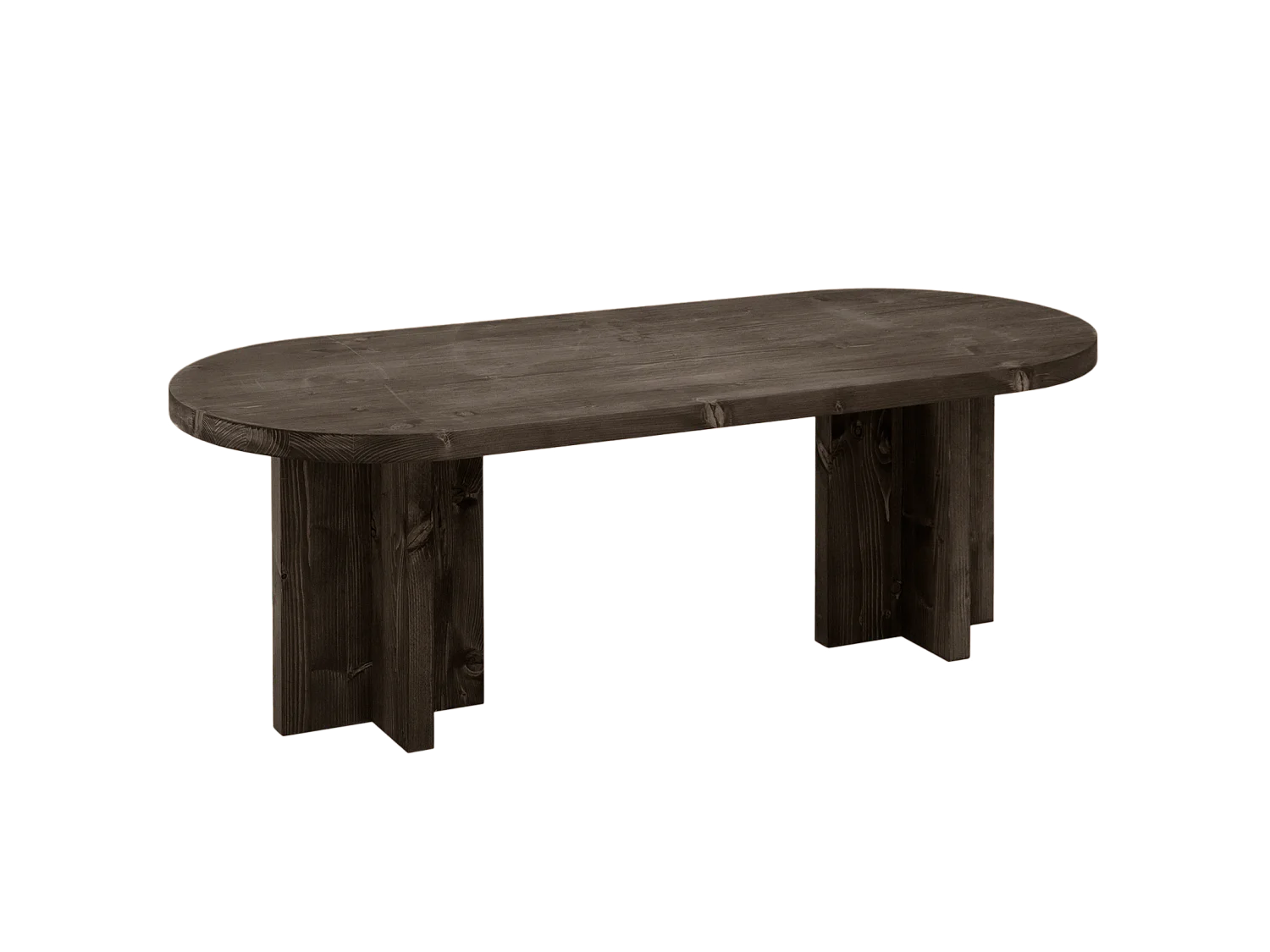 Table basse en bois de sapin noir 120x40cm - TOKYO - DECOWOOD