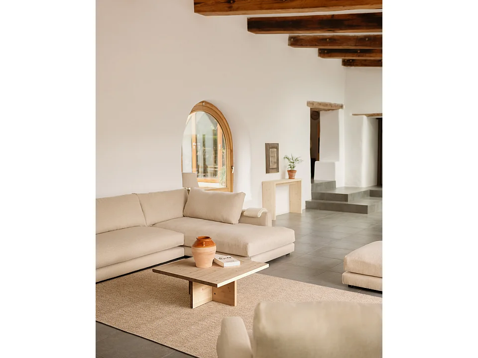 Tavolino quadrato in legno massiccio colore marrone chiaro 80x33,22cm - TENA - DECOWOOD