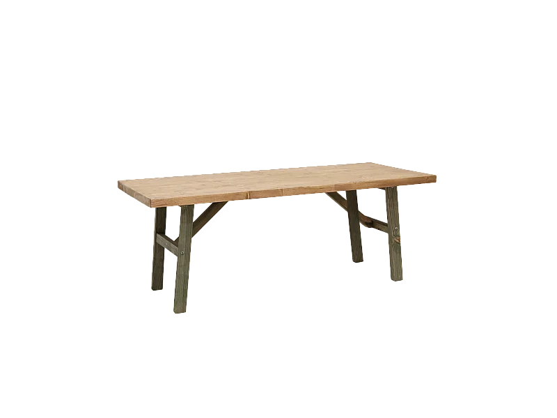 Mesa de centro rectangular de madera de abeto Decowood en color verde de 120x50cm - SIEP - DECOWOOD