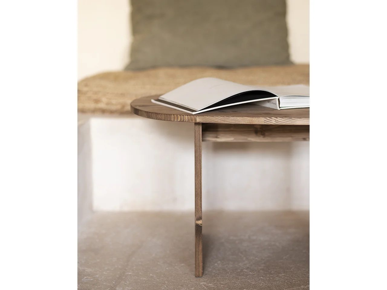 Table basse en bois de sapin vieilli 74,3x43,25cm - MUR - DECOWOOD