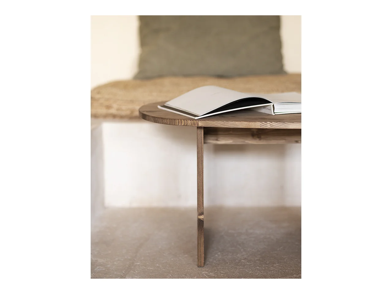 Table basse en bois de sapin vieilli 74,3x43,25cm - MUR - DECOWOOD