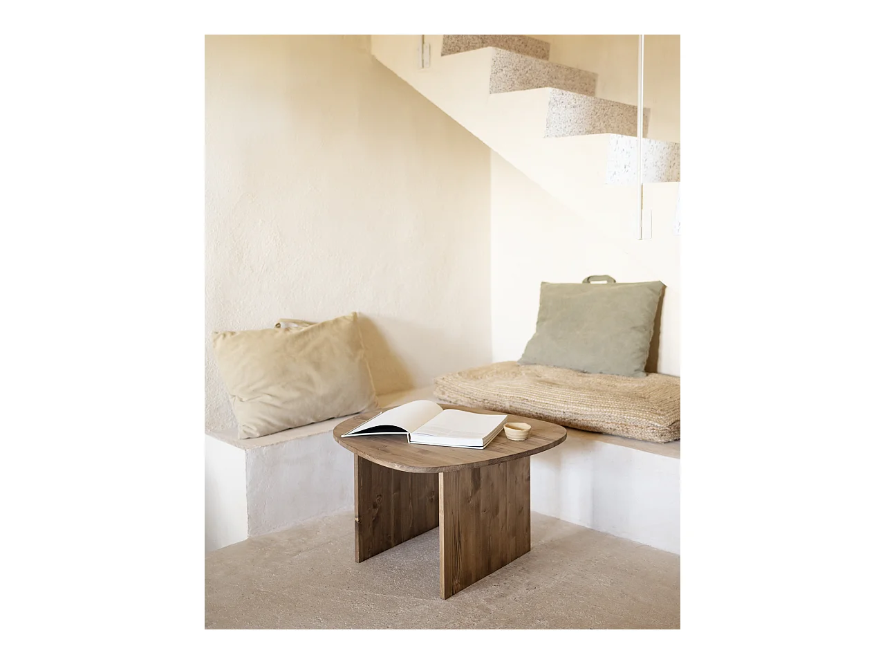 Table basse en bois de sapin vieilli 74,3x43,25cm - MUR - DECOWOOD