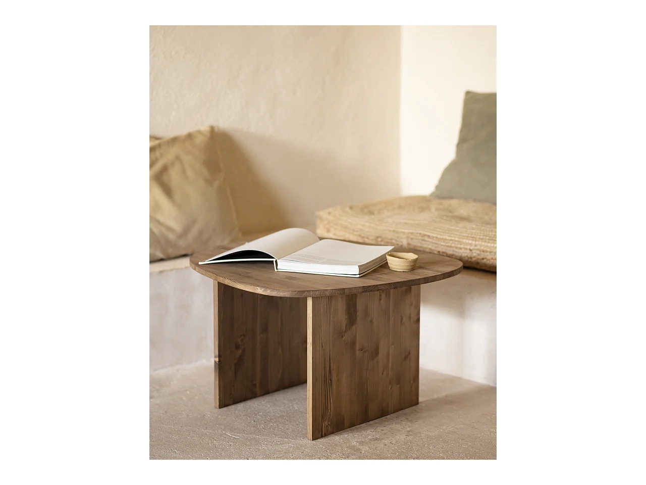 Table basse en bois de sapin vieilli 74,3x43,25cm - MUR - DECOWOOD