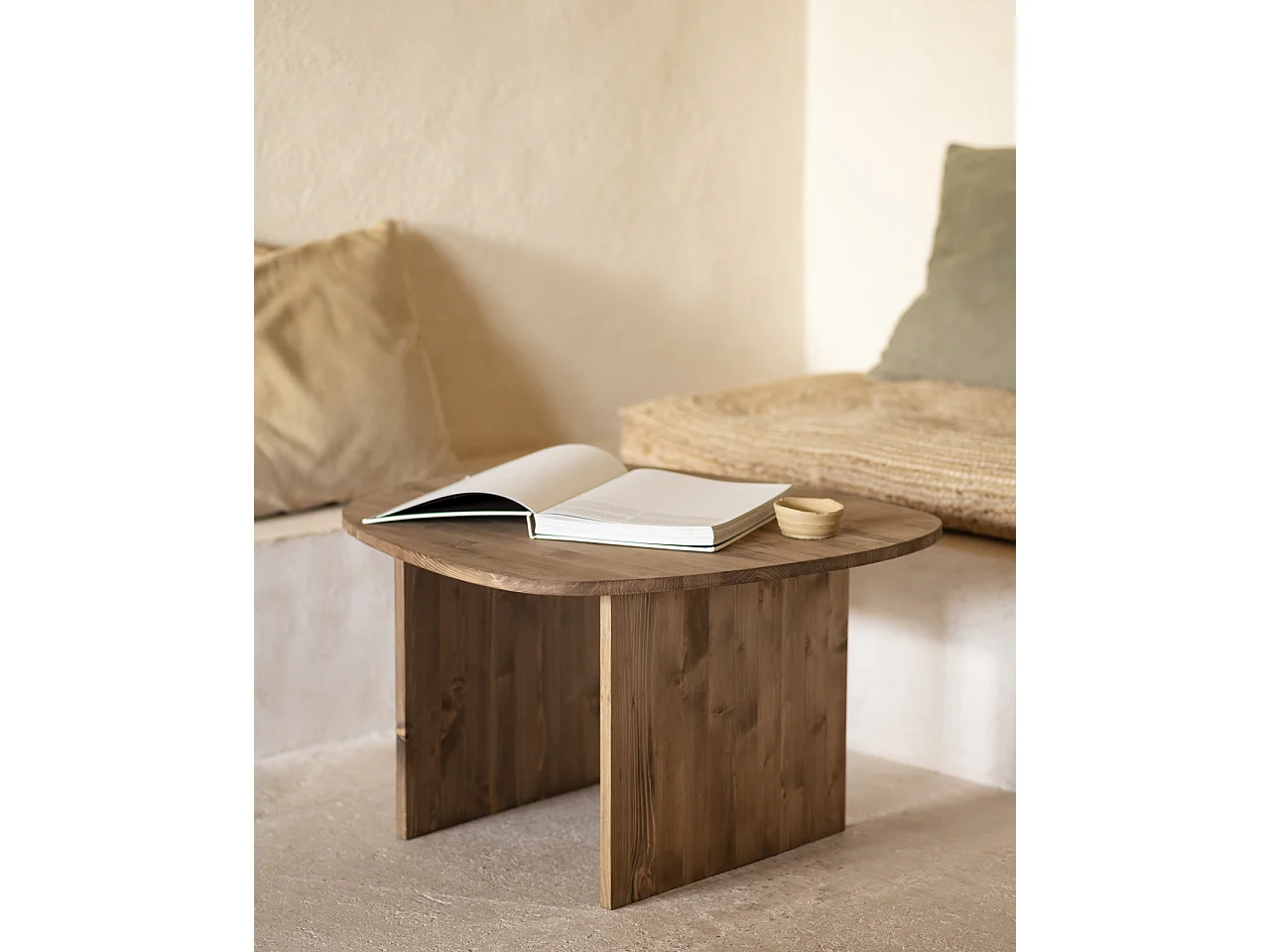 Table basse en bois de sapin vieilli 74,3x43,25cm - MUR - DECOWOOD