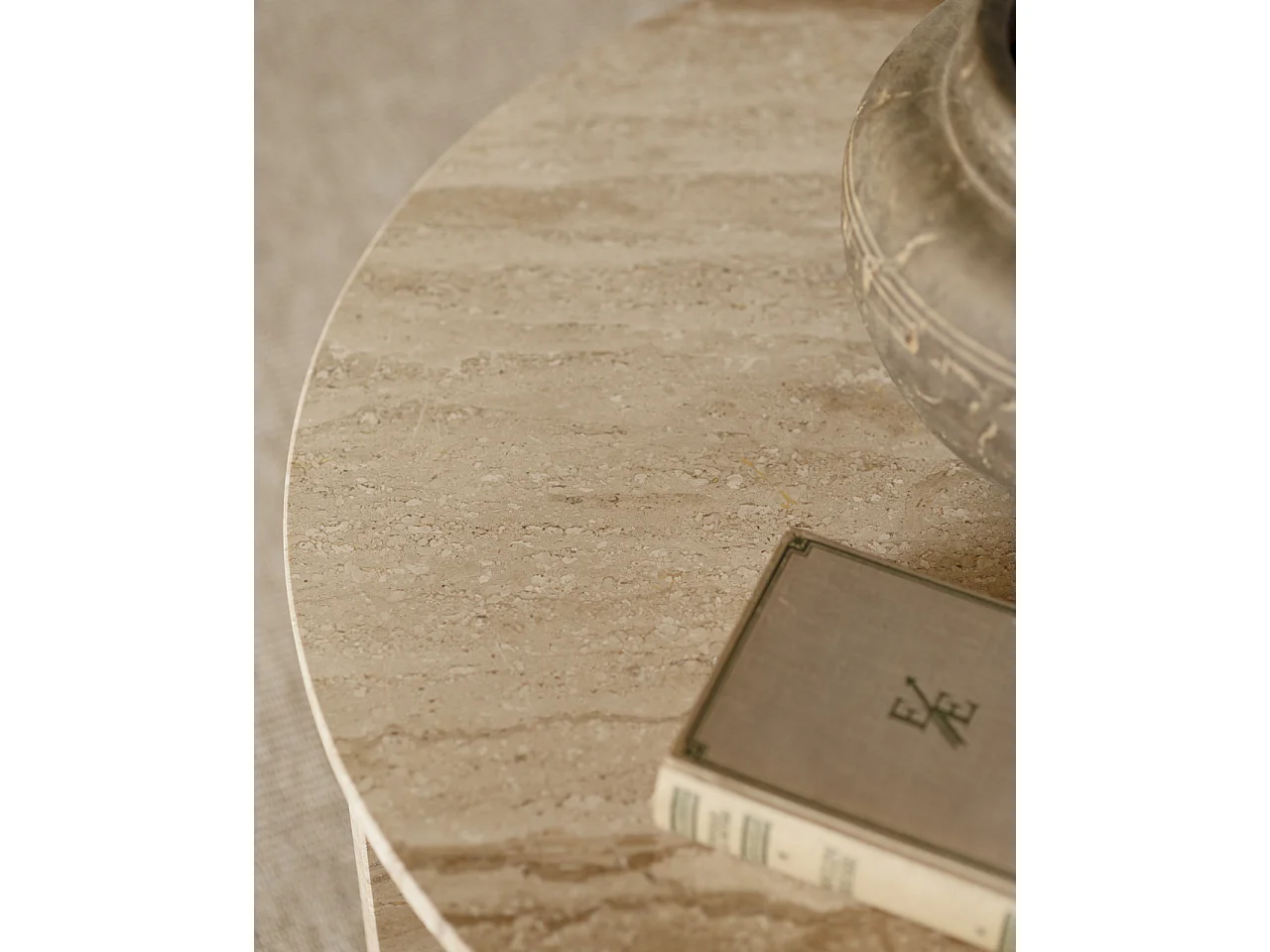 Mesa de centro redonda de mármol daino reale DECOWOOD de Ø60x40cm - TOSCANA - DECOWOOD