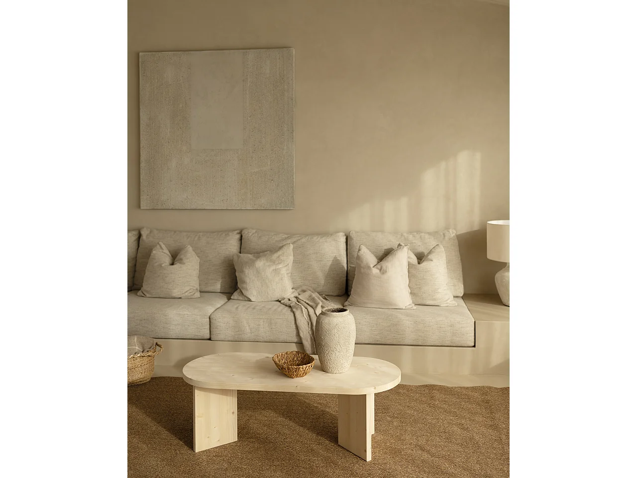 Table basse en bois de sapin naturel 120x40cm - OSAKA - DECOWOOD