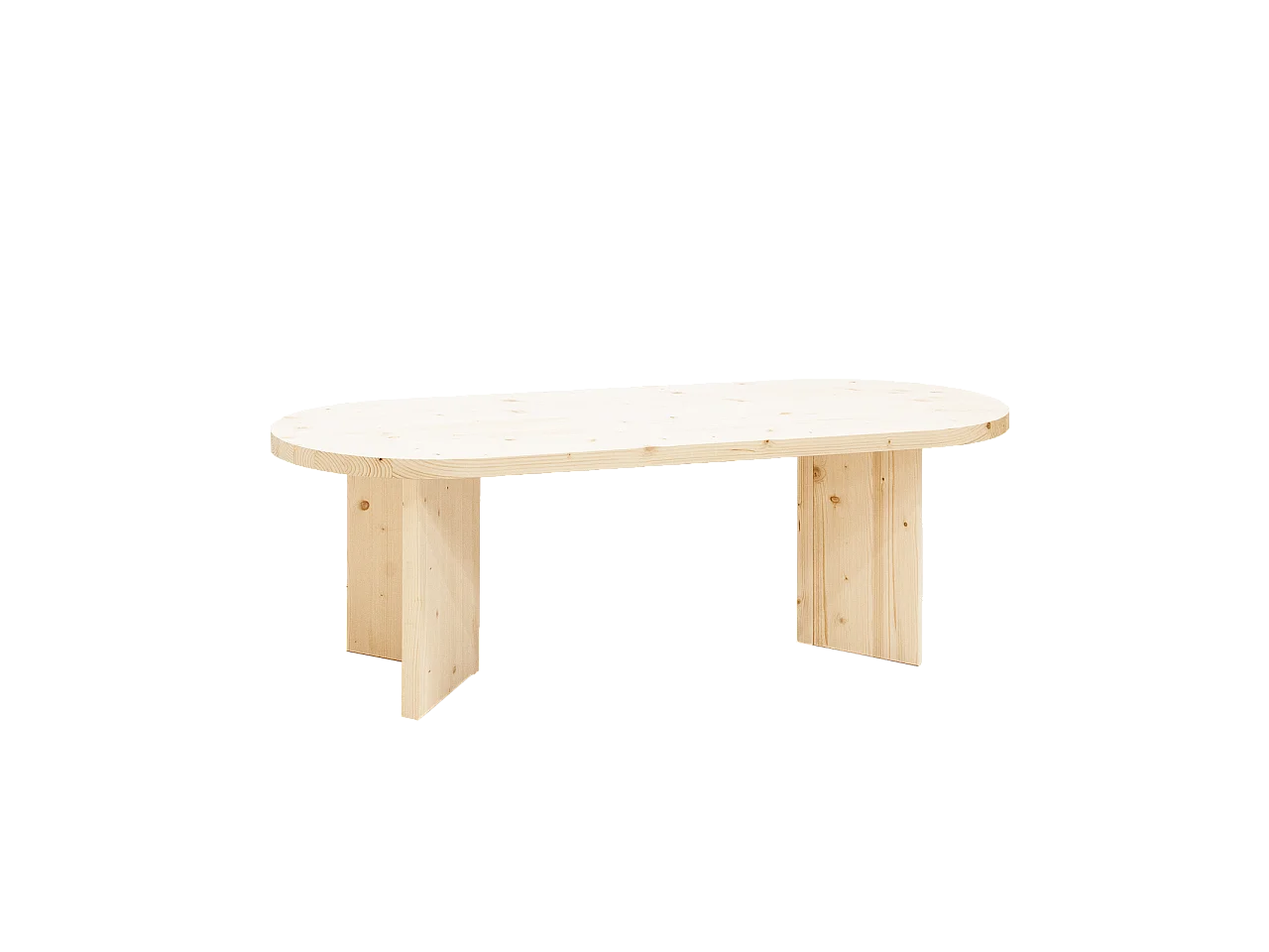 Tavolo basso rotondo in legno massello in tono naturale 120x40cm - OSAKA - DECOWOOD