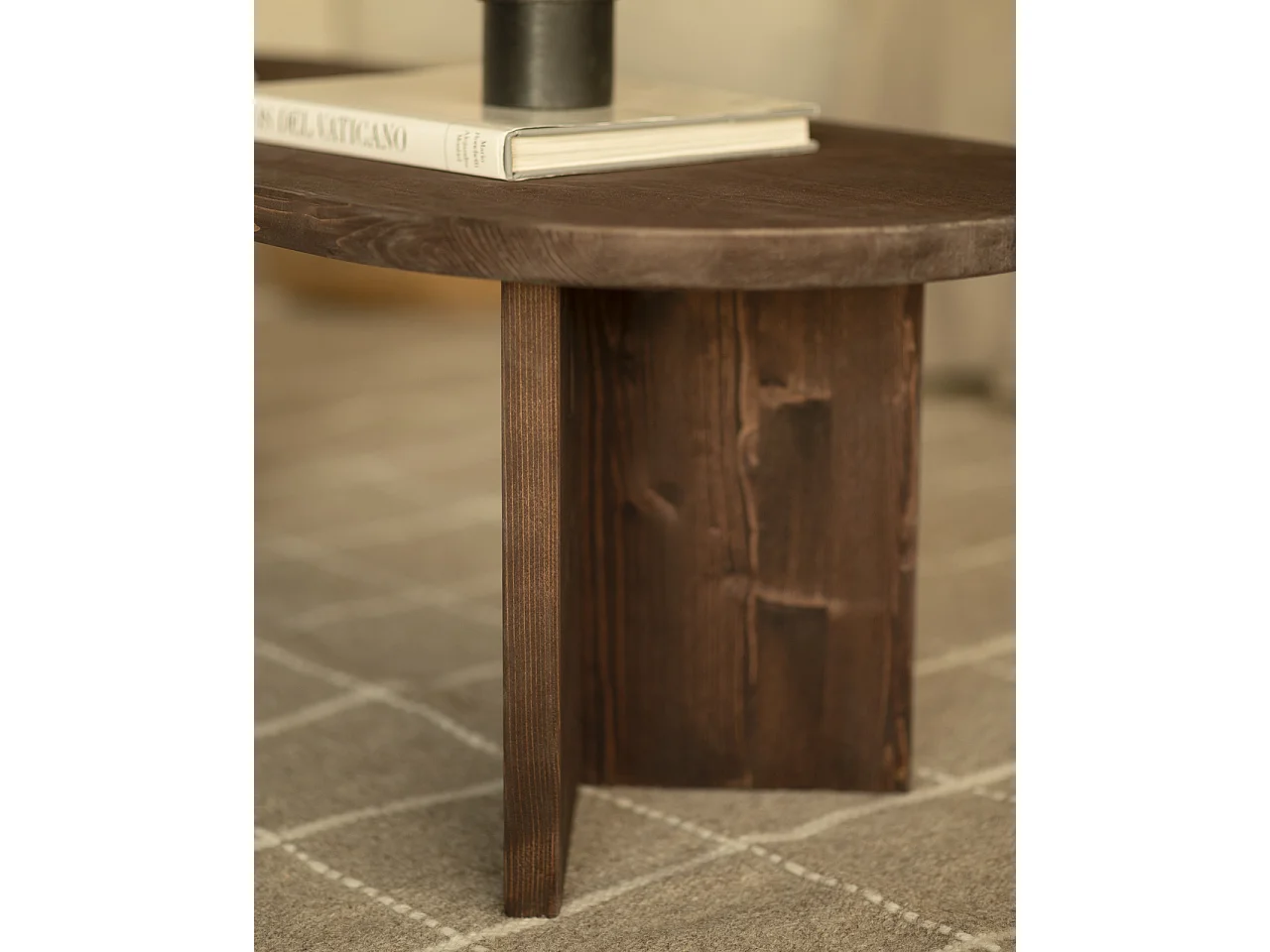 Mesa de centro de madera maciza en tono nogal de 120cm - OSAKA - DECOWOOD